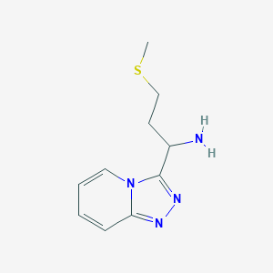 molecular formula C10H14N4S B2738374 3-(Methylsulfanyl)-1-{[1,2,4]triazolo[4,3-a]pyridin-3-yl}propan-1-amine CAS No. 901273-33-4
