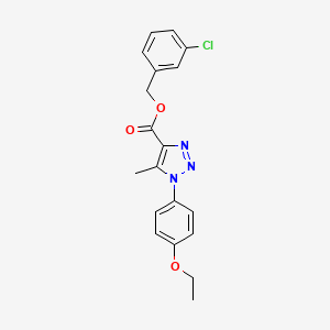 molecular formula C19H18ClN3O3 B2738377 (3-chlorophenyl)methyl 1-(4-ethoxyphenyl)-5-methyl-1H-1,2,3-triazole-4-carboxylate CAS No. 946330-70-7