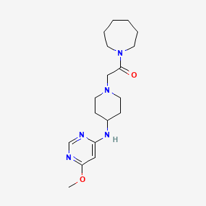 molecular formula C18H29N5O2 B2738382 1-(Azepan-1-yl)-2-[4-[(6-methoxypyrimidin-4-yl)amino]piperidin-1-yl]ethanone CAS No. 2415502-69-9