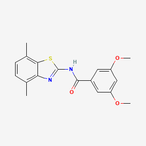 molecular formula C18H18N2O3S B2738389 N-(4,7-二甲基-1,3-苯并噻嗪-2-基)-3,5-二甲氧基苯甲酰胺 CAS No. 900867-02-9