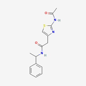 molecular formula C15H17N3O2S B2738390 2-(2-乙酰氨基噻唑-4-基)-N-(1-苯乙基)乙酰胺 CAS No. 923138-54-9