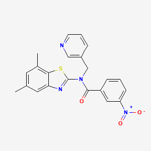 N-(5,7-dimethylbenzo[d]thiazol-2-yl)-3-nitro-N-(pyridin-3-ylmethyl)benzamide