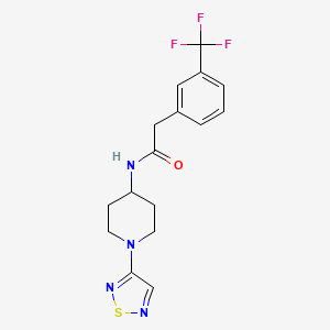 molecular formula C16H17F3N4OS B2738423 N-(1-(1,2,5-thiadiazol-3-yl)piperidin-4-yl)-2-(3-(trifluoromethyl)phenyl)acetamide CAS No. 2034458-12-1