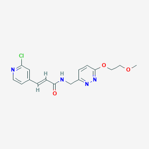 molecular formula C16H17ClN4O3 B2738431 (E)-3-(2-Chloropyridin-4-yl)-N-[[6-(2-methoxyethoxy)pyridazin-3-yl]methyl]prop-2-enamide CAS No. 2094965-27-0