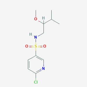 molecular formula C11H17ClN2O3S B2738432 6-Chloro-N-(2-methoxy-3-methylbutyl)pyridine-3-sulfonamide CAS No. 1385316-65-3