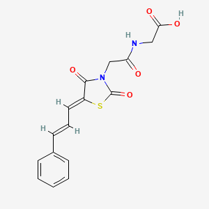 2-(2-((Z)-2,4-dioxo-5-((E)-3-phenylallylidene)thiazolidin-3-yl)acetamido)acetic acid