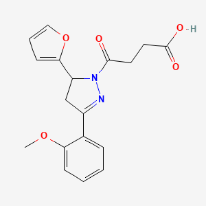 4-(5-(furan-2-yl)-3-(2-methoxyphenyl)-4,5-dihydro-1H-pyrazol-1-yl)-4-oxobutanoic acid