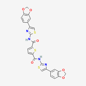 molecular formula C26H16N4O6S3 B2738442 N2,N5-双(4-(苯并[d][1,3]二噁英-5-基)噻唑-2-基)噻吩-2,5-二甲酰胺 CAS No. 394228-29-6