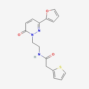 N-(2-(3-(furan-2-yl)-6-oxopyridazin-1(6H)-yl)ethyl)-2-(thiophen-2-yl)acetamide