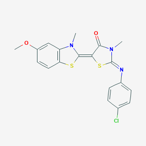 2-[(4-chlorophenyl)imino]-5-(5-methoxy-3-methyl-1,3-benzothiazol-2(3H)-ylidene)-3-methyl-1,3-thiazolidin-4-one