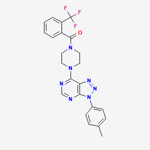 (4-(3-(p-tolyl)-3H-[1,2,3]triazolo[4,5-d]pyrimidin-7-yl)piperazin-1-yl)(2-(trifluoromethyl)phenyl)methanone