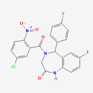 4-(5-chloro-2-nitrobenzoyl)-7-fluoro-5-(4-fluorophenyl)-3,5-dihydro-1H-1,4-benzodiazepin-2-one