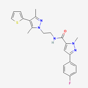 N-(2-(3,5-dimethyl-4-(thiophen-2-yl)-1H-pyrazol-1-yl)ethyl)-3-(4-fluorophenyl)-1-methyl-1H-pyrazole-5-carboxamide