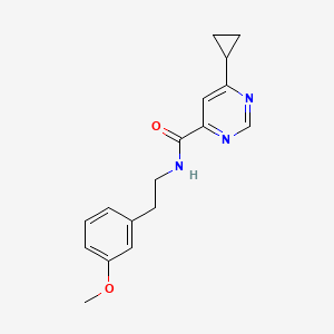 molecular formula C17H19N3O2 B2738475 6-Cyclopropyl-N-[2-(3-methoxyphenyl)ethyl]pyrimidine-4-carboxamide CAS No. 2415489-59-5