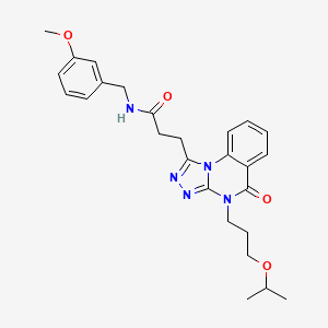 molecular formula C26H31N5O4 B2738482 N-[(3-methoxyphenyl)methyl]-3-{5-oxo-4-[3-(propan-2-yloxy)propyl]-4H,5H-[1,2,4]triazolo[4,3-a]quinazolin-1-yl}propanamide CAS No. 902934-09-2