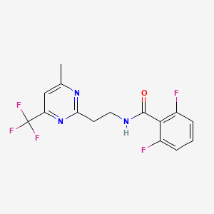 molecular formula C15H12F5N3O B2738487 2,6-difluoro-N-(2-(4-methyl-6-(trifluoromethyl)pyrimidin-2-yl)ethyl)benzamide CAS No. 1421532-96-8