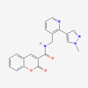 N-((2-(1-methyl-1H-pyrazol-4-yl)pyridin-3-yl)methyl)-2-oxo-2H-chromene-3-carboxamide