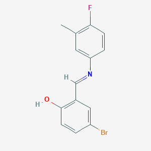 molecular formula C14H11BrFNO B2738500 4-bromo-2-{(E)-[(4-fluoro-3-methylphenyl)imino]methyl}phenol CAS No. 1232820-55-1