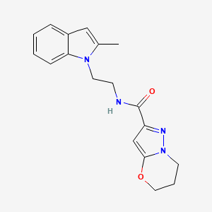 N-(2-(2-methyl-1H-indol-1-yl)ethyl)-6,7-dihydro-5H-pyrazolo[5,1-b][1,3]oxazine-2-carboxamide