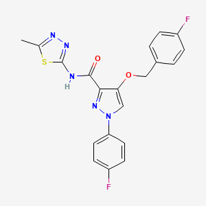 4-((4-fluorobenzyl)oxy)-1-(4-fluorophenyl)-N-(5-methyl-1,3,4-thiadiazol-2-yl)-1H-pyrazole-3-carboxamide