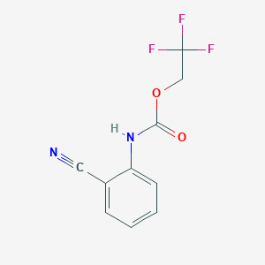 molecular formula C10H7F3N2O2 B2738516 2,2,2-trifluoroethyl N-(2-cyanophenyl)carbamate CAS No. 743471-41-2
