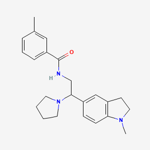 3-methyl-N-(2-(1-methylindolin-5-yl)-2-(pyrrolidin-1-yl)ethyl)benzamide