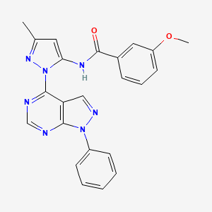 3-methoxy-N-(3-methyl-1-(1-phenyl-1H-pyrazolo[3,4-d]pyrimidin-4-yl)-1H-pyrazol-5-yl)benzamide