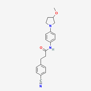 3-(4-cyanophenyl)-N-(4-(3-methoxypyrrolidin-1-yl)phenyl)propanamide