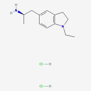 molecular formula C13H22Cl2N2 B2738522 (2R)-1-(1-Ethyl-2,3-dihydroindol-5-yl)propan-2-amine;dihydrochloride CAS No. 2287248-19-3