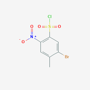molecular formula C7H5BrClNO4S B2738535 5-Bromo-4-methyl-2-nitrobenzenesulfonyl chloride CAS No. 1807266-67-6