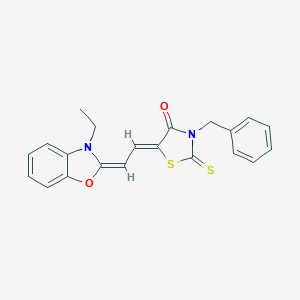 molecular formula C21H18N2O2S2 B273855 3-benzyl-5-[2-(3-ethyl-1,3-benzoxazol-2(3H)-ylidene)ethylidene]-2-thioxo-1,3-thiazolidin-4-one 