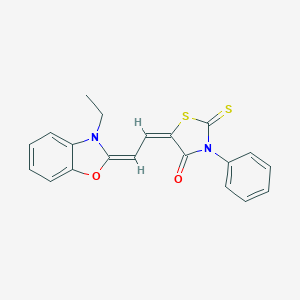 molecular formula C20H16N2O2S2 B273856 5-[2-(3-ethyl-1,3-benzoxazol-2(3H)-ylidene)ethylidene]-3-phenyl-2-thioxo-1,3-thiazolidin-4-one 
