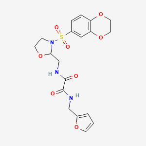 N1-((3-((2,3-dihydrobenzo[b][1,4]dioxin-6-yl)sulfonyl)oxazolidin-2-yl)methyl)-N2-(furan-2-ylmethyl)oxalamide