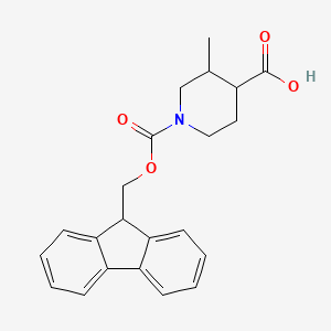 molecular formula C22H23NO4 B2738570 1-{[(9H-芴-9-基)甲氧基]羰基}-3-甲基哌啶-4-甲酸 CAS No. 1882313-91-8