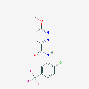 molecular formula C14H11ClF3N3O2 B2738571 N-(2-chloro-5-(trifluoromethyl)phenyl)-6-ethoxypyridazine-3-carboxamide CAS No. 1797951-45-1