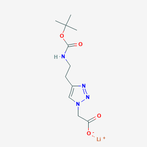 molecular formula C11H17LiN4O4 B2738575 lithium(1+) ion 2-[4-(2-{[(tert-butoxy)carbonyl]amino}ethyl)-1H-1,2,3-triazol-1-yl]acetate CAS No. 2138110-45-7