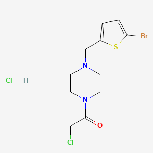 1-{4-[(5-Bromothiophen-2-yl)methyl]piperazin-1-yl}-2-chloroethan-1-one hydrochloride