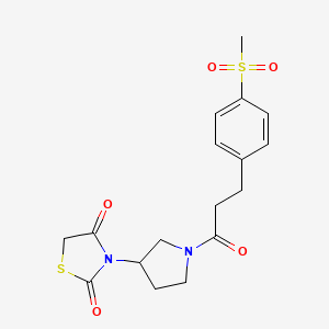 3-(1-(3-(4-(Methylsulfonyl)phenyl)propanoyl)pyrrolidin-3-yl)thiazolidine-2,4-dione