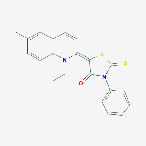 molecular formula C21H18N2OS2 B273859 5-(1-Ethyl-6-methyl-1H-quinolin-2-ylidene)-3-phenyl-2-thioxo-thiazolidin-4-one 