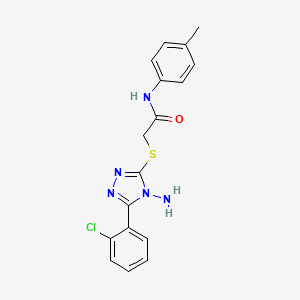 molecular formula C17H16ClN5OS B2738591 2-((4-amino-5-(2-chlorophenyl)-4H-1,2,4-triazol-3-yl)thio)-N-(p-tolyl)acetamide CAS No. 587012-62-2