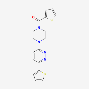 molecular formula C17H16N4OS2 B2738593 Thiophen-2-yl(4-(6-(thiophen-2-yl)pyridazin-3-yl)piperazin-1-yl)methanone CAS No. 923107-79-3