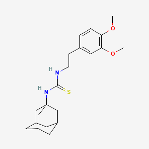 molecular formula C21H30N2O2S B2738597 (孔雀石酰胺基){[2-(3,4-二甲氧基苯基)乙基]胺基}甲烷-1-硫酮 CAS No. 310452-76-7