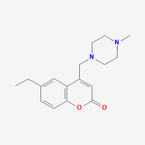 molecular formula C17H22N2O2 B2738598 6-Ethyl-4-[(4-methylpiperazin-1-yl)methyl]chromen-2-one CAS No. 896836-32-1
