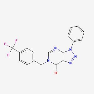 molecular formula C18H12F3N5O B2738604 3-苯基-6-(4-(三氟甲基)苄基)-3H-[1,2,3]三唑并[4,5-d]嘧啶-7(6H)-酮 CAS No. 892479-31-1