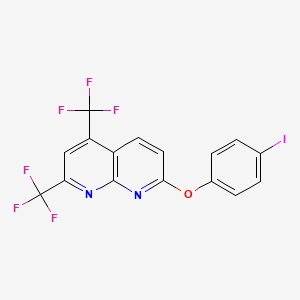 molecular formula C16H7F6IN2O B2738607 7-(4-Iodophenoxy)-2,4-bis(trifluoromethyl)-1,8-naphthyridine CAS No. 339018-22-3