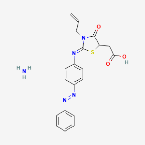 molecular formula C20H21N5O3S B2738609 2-((Z)-3-烯丙基-4-氧代-2-((4-((E)-苯基重氮基)苯基)亚亚胺)噻唑烷-5-基)乙酸, 氨盐 CAS No. 381727-64-6
