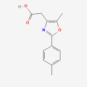 molecular formula C13H13NO3 B2738614 2-[5-Methyl-2-(4-methylphenyl)-1,3-oxazol-4-yl]acetic acid CAS No. 587870-24-4