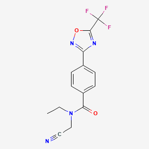 molecular formula C14H11F3N4O2 B2738620 N-(cyanomethyl)-N-ethyl-4-[5-(trifluoromethyl)-1,2,4-oxadiazol-3-yl]benzamide CAS No. 1795430-16-8