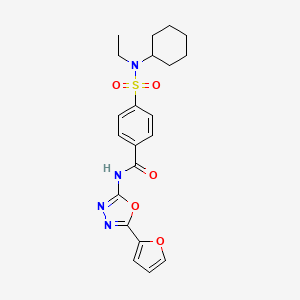 4-(N-cyclohexyl-N-ethylsulfamoyl)-N-(5-(furan-2-yl)-1,3,4-oxadiazol-2-yl)benzamide