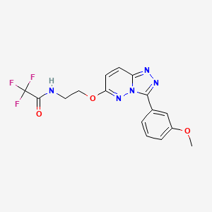 molecular formula C16H14F3N5O3 B2738628 2,2,2-trifluoro-N-(2-((3-(3-methoxyphenyl)-[1,2,4]triazolo[4,3-b]pyridazin-6-yl)oxy)ethyl)acetamide CAS No. 1021066-39-6